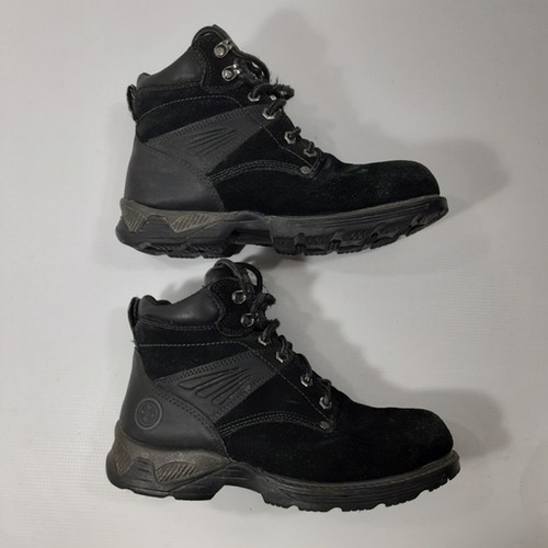 Wrangler Work Wear Size 6.5W Black Leather Lace Up Combat Work Ankle Boots - Picture 6 of 12