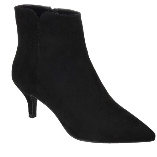 Journee Signature Womens Black Genuine Leather Charlotte Ankle Bootie Size 9 Journee Signature Womens Charlotte Leather Ankle Boots Black  main image 2