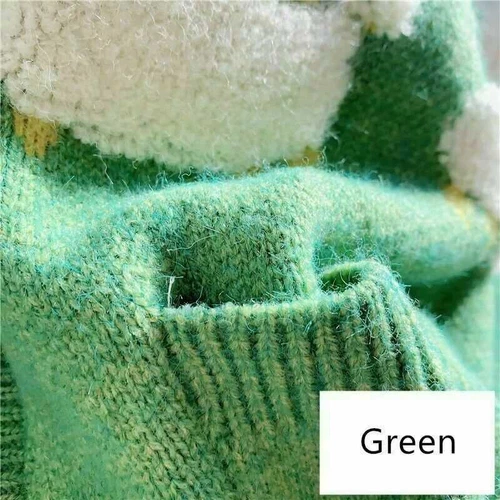 V Neck Coat Cartoon Knit Sheep Female Cute Loose Cardigan Autumn Women Sweater - Picture 5 of 18
