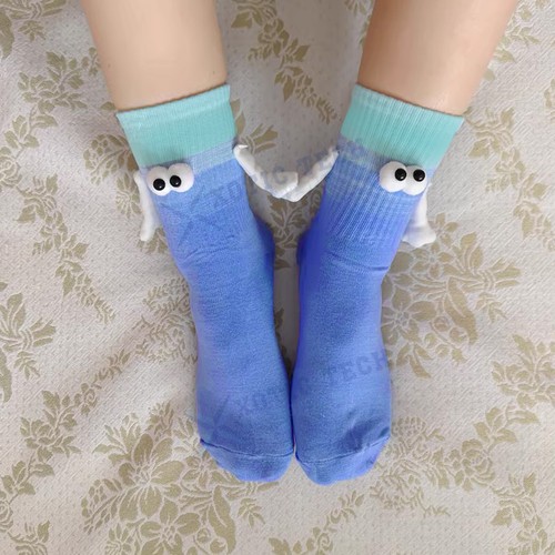 Blaue Händchen haltende Socken, Neuheit magnetische lustige Socken Geschenk für Liebhaber Freunde - Bild 9 von 12