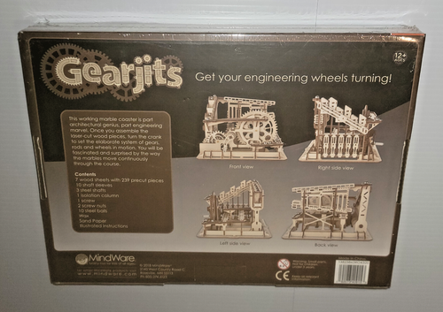 MindWare Gearjits Marble Coaster 3D Wooden Puzzle 2018 - NEW FACTORY SEALED - Picture 2 of 2