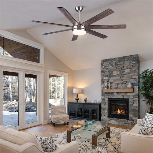 62In Large Room Brushed Nickel Smart Ceiling Fan w/LED Light Kit Remote Control - Picture 12 of 12