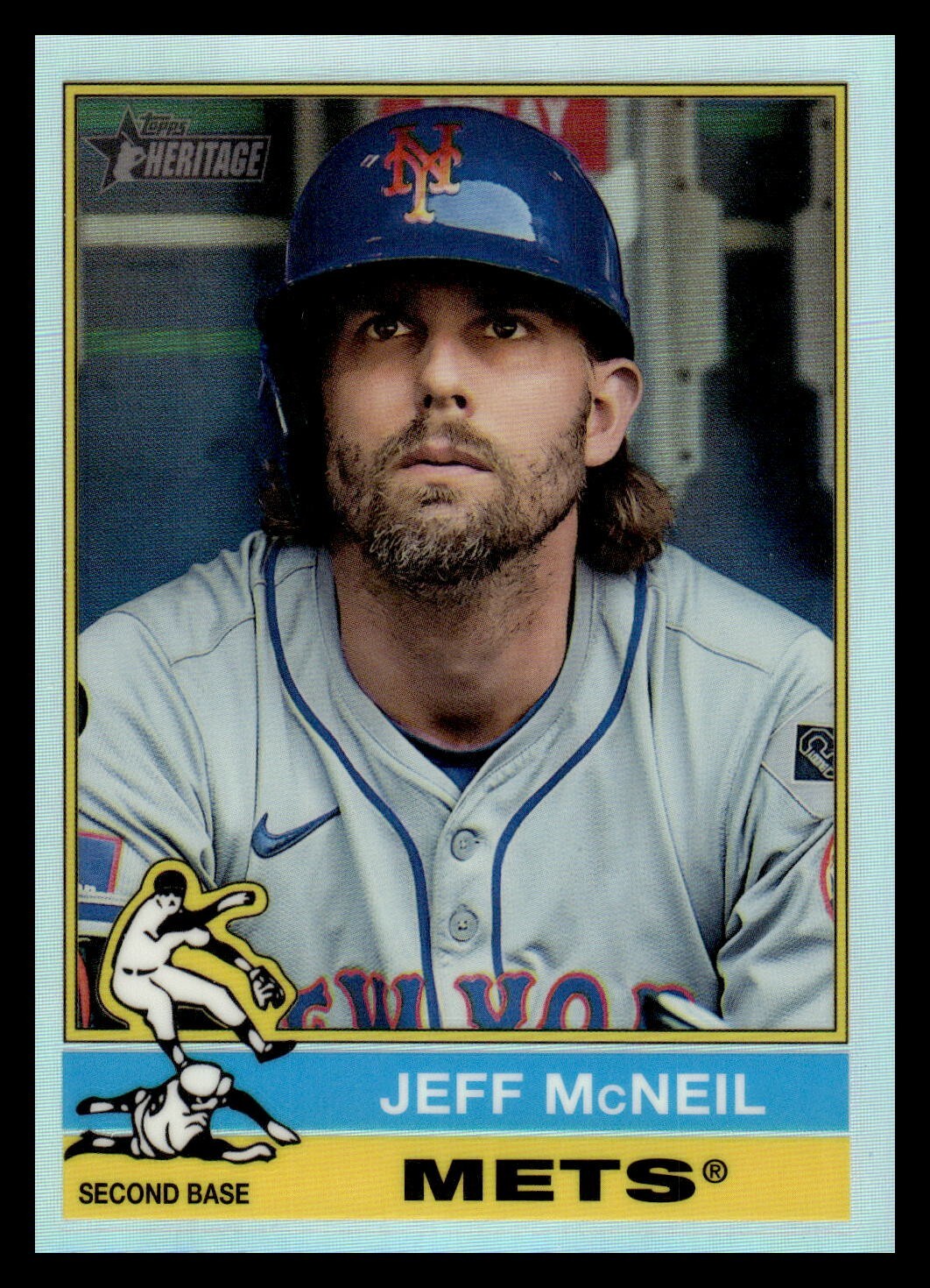 2025 Topps Heritage Chrome 31 Jeff McNeil, New York Mets SILVER