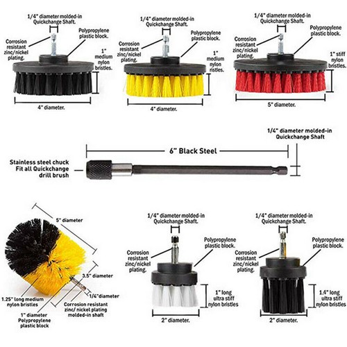 Drill Brush Attachment Set Cleaning Scrub Pads Sponge Power Scrubber Washing Kit - Bild 61 von 70