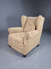 Vintage Wing Back Lounge Chair Floral Damask Edwardian Antique EB7787 VCLO