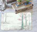 3D White Tree Leaves NA1470 Game Rug Mat Elegant Photo Carpet Mat Fay