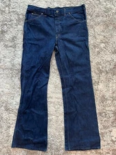 Vintage Carhartt Jeans Mens Size 42 Blue Denim Regular Bootcut Button Zip Pocket