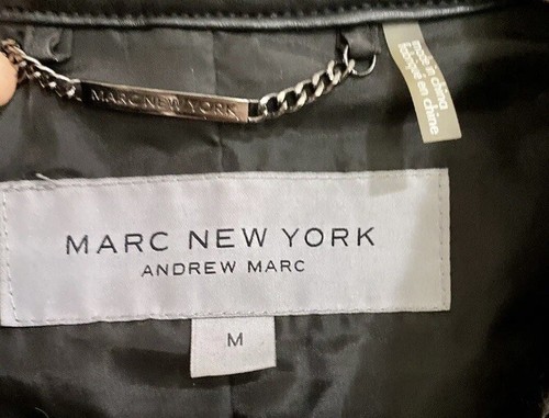 Marc New York Damen Gr:M Kunstleder/Wolle Jacke Blazer Schwarz Moto - Bild 9 von 9