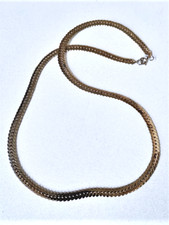 Vintage Gold Filled Thick Herringbone Chain Necklace 24"