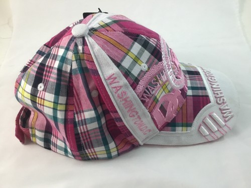 Washington D.C. Hat/Cap Light Pink/White Plaid Adjustable NWT - Picture 9 of 12
