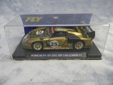 1/32 SCALE FLY 25 1997 PORSCHE 911 GT1 EVO TEST CAR MOBIL LEMANS GOLD SLOT CAR