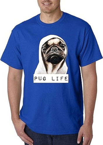 014 - Unisex T-Shirt Pug Life Hoodie Mops tragen - Bild 4 von 4