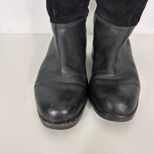 Coach Bailey Black Leather & Suede Zipper Side Tall Low Heeled Boots Women’s 9 - Picture 6 of 14