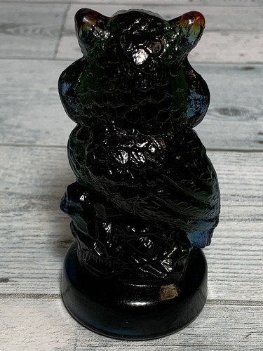 Vtg. Summit Art Glass Volgelsong Rubina Owl UV Glow Rare - Picture 10 of 14