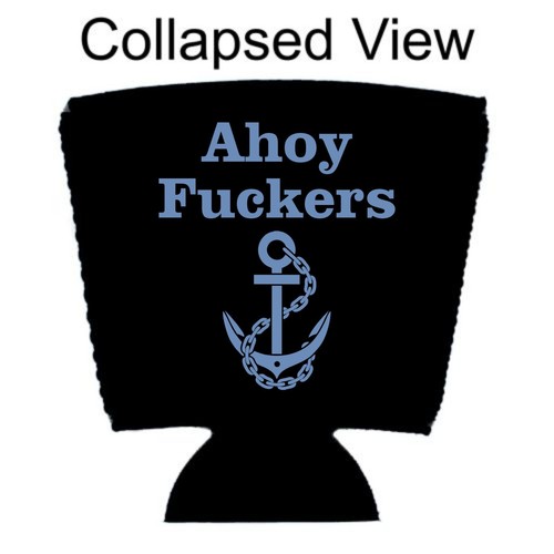 Coolie copa de fiesta plegable de neopreno Ahoy F*ckers - Imagen 6 de 10