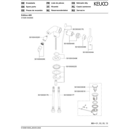 Keuco Edition 400 Einhebel-Bidetarmatur mit Zugstangen-Ablaufgarnitur 5150901000 - Bild 2 von 3