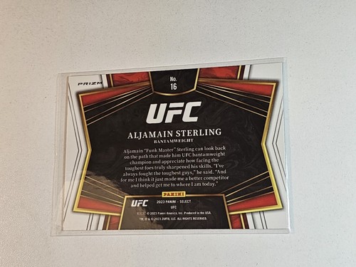 Aljamain Sterling 2023 Panini UFC Select Silver Prizm Snapshot - Picture 2 of 3