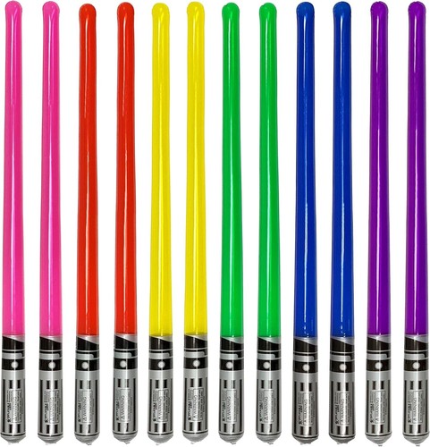 Lightweight 12-Pack Inflatable Lightsabers - Rainbow Colors for Any Occasion - Picture 3 of 11