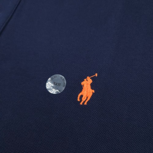 POLO RALPH LAUREN SHIRT -3XB BIG 3XL- NAVY BLUE MESH PIQUE -ORANGE PONY GOLF NEW - Picture 5 of 10