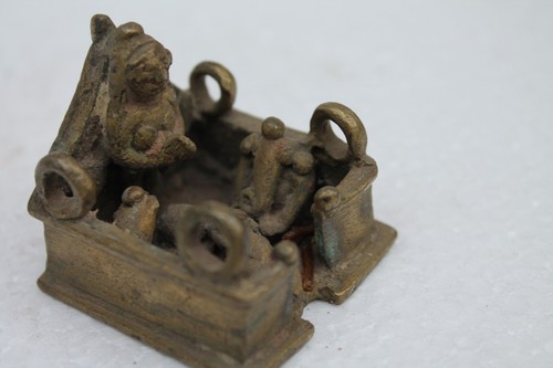 Rituel indien antique hindou traditionnel bronze « famille de Dieu Shiva » rare neuf neuf dans son emballage extérieur 1079 - Photo 10 sur 12