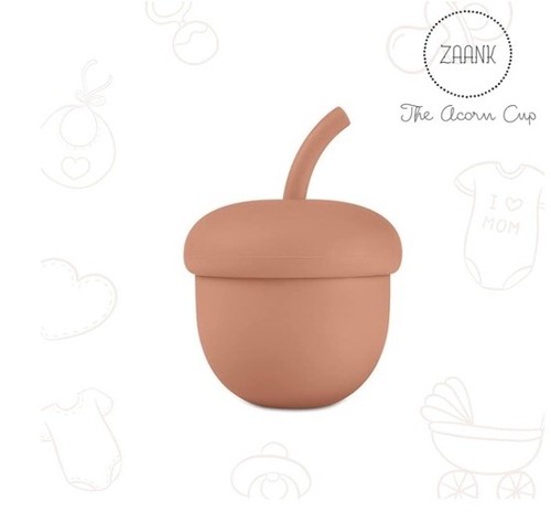 NUEVO Zaank The Acorn Cup Silicone Sippy Cup 6 OZ Juego de 2 oxidados/beige niños pequeños - Imagen 6 de 9