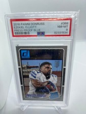 2016 Ezekiel Elliott Donruss Blue Press Proof Rated Rookie #368 Cowboys PSA 8