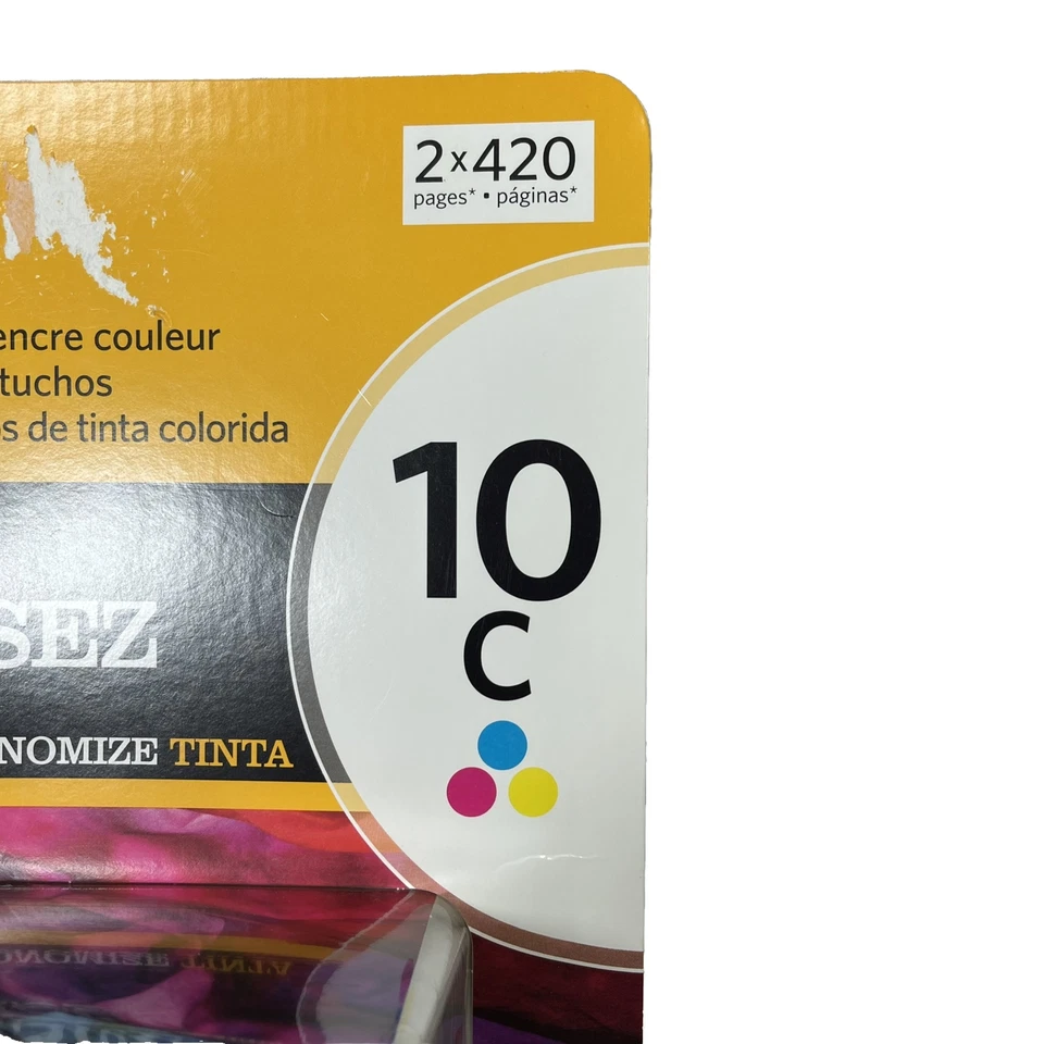 Paquete de 2 tintas Kodak genuinas 10C OEM tricolor genuinas Kodacolor paquete doble Foto 2 de 4