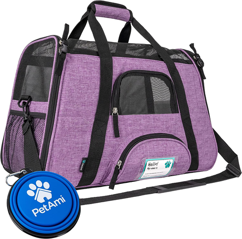 Airline-Approved Soft-Sided Pet Carrier for Cats and Small Dogs - Large Purple - Picture 9 of 12