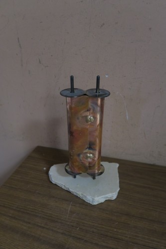 Vintage Gary Rosenthal "TORAH" Copper Glass Enamel Sculpture Art Judaica Jewish - Picture 6 of 8