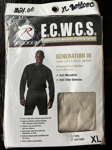 Gen 3 Level 1 X-Large Regular Sand Tan Silk Weight Drawers Bottoms ECWCS Army  - Picture 1 of 5