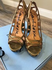 LANVIN Ladies Platform Heels Sandals Evening 37 7 EUC MSRP 1,280