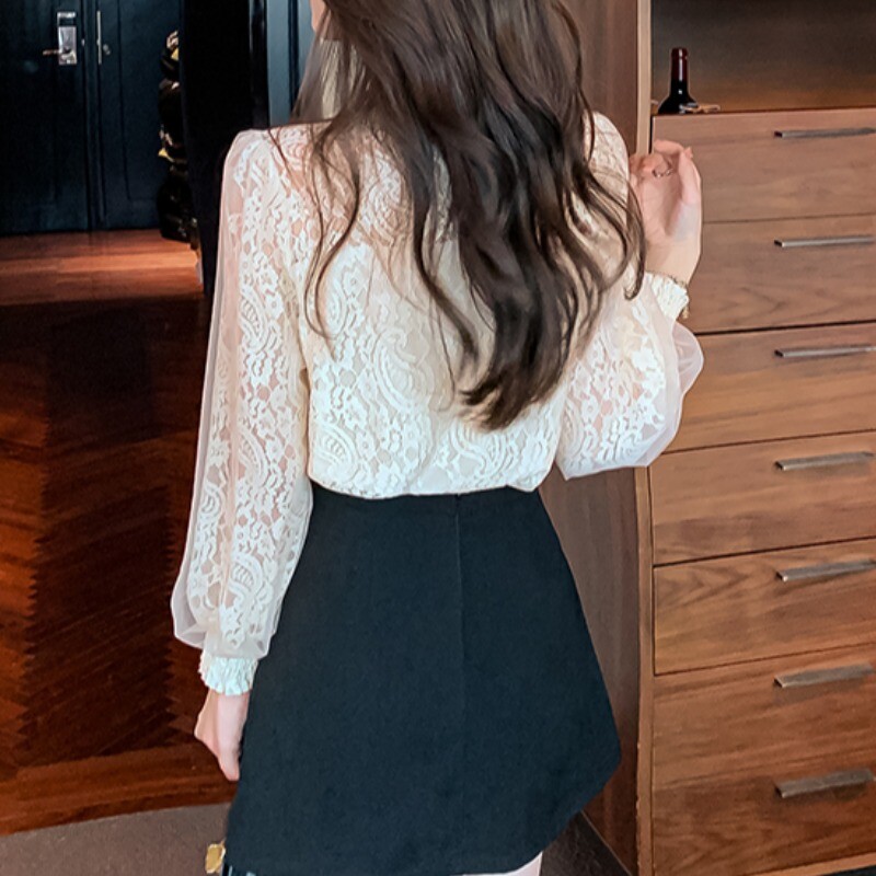 lace puff blouse レディース 611876ff3d61d1681a4a89c5-2-