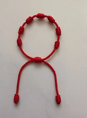 Pulsera Rojo Para Bebes 7 Nudos Amuleto Protección y las Malas Vibras Adjustable