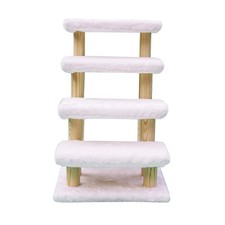 Wooden pet Stairs 4-Step pet Ladder cat Dog Easy Stairs with Detachable Carpe...