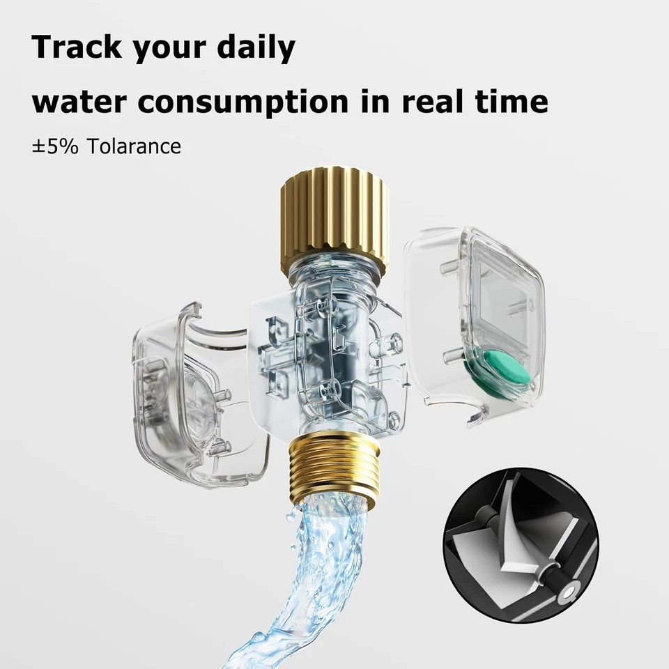 [Paquete de 3] Medidor de flujo de agua para RV y manguera de jardín, mide el uso del agua Foto 3 de 4