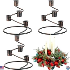 Sliner 3 Pcs Christmas Advent Wreath Candle Holder Rustic Advent Wreath Candle