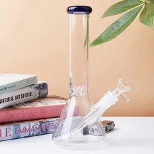 10" Heavy Duty Glass Bong Glass Water Pipe Smoking Tobacco Pipe Beaker 14MM Bowl