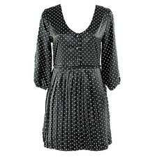 Princess Vera Wang  Dress Sz 5 Black Lime Sheer Back Cold Shoulder Poly Dress