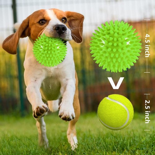 4.5” Heavy Duty Squeaky Dog Balls Toys for Medium Large Dogs 4 Pack Indestruc... - Picture 2 of 6