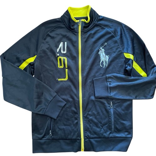 Polo Ralph Lauren Youth Boys Performance Track Jacket Big Pony Logo Black XL