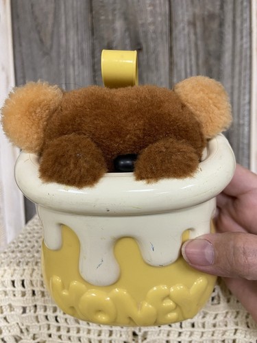 Tomy Bear Crib Pull String Music Box Vintage 1985 Teddy Animated Plush Honey Pot - Picture 13 of 13