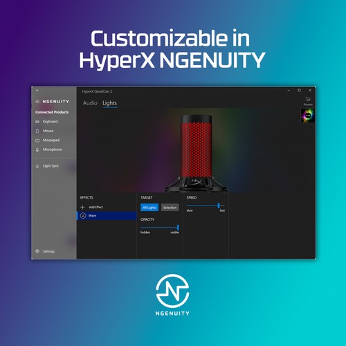 HyperX QuadCast 2 - USB Microphone (Black) - 第 6/10 張圖片