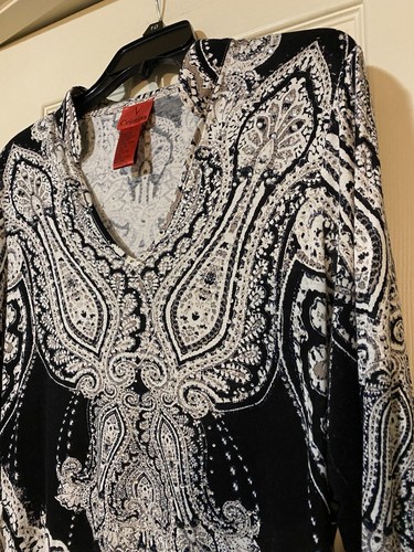 V Christina Damen Pailletten Top Gr. Medium Mehrfarbig Tunika Boho Bluse - Bild 2 von 12