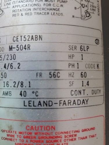 Leland-Faraday M-504R Motor, NEW - Picture 5 of 14