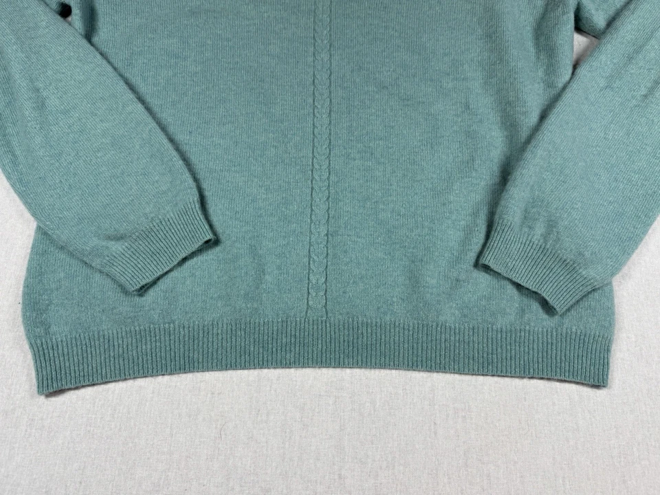 Suéter para mujer APT 9 grande azul 100 % cachemir azul mangas largas pulóver cuello en V Foto 2 de 4