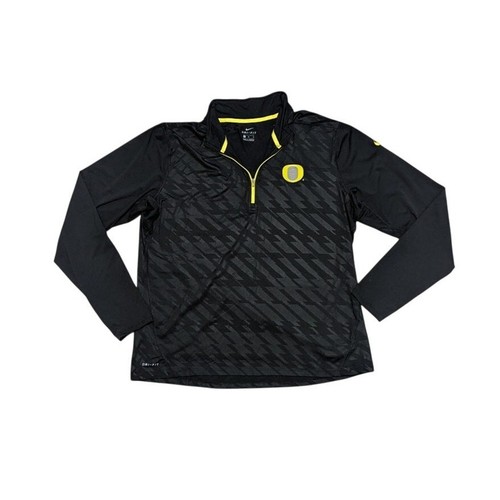 Nike Oregon Ducks Dri Fit 1/4 Zip Pullover Jacket Mens X-Large Yellow Black Gray