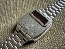 Vintage Pulsar Digital Calculator Men's Red LED Watch Steel - 40 mm ca. 1973