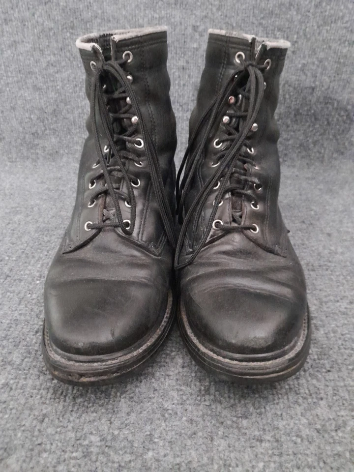 Ariat Boots Mens 9.5 Black Heritage Lacer Boots Leather Riding Cowboy Western - Image 2 of 4