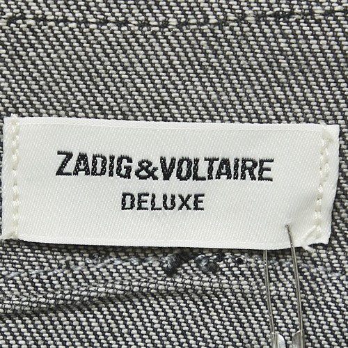 Zadig & Voltaire Grey Washed Denim Collar Neck Jacket M - Picture 4 of 5