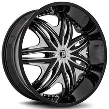 22x9.5 Diablo Wheels Morpheus Black With Chrome Inserts Rims 4pcs 22x9.5 Diablo Wheels Morpheus Black With Chrome Inserts Rims 4pcs